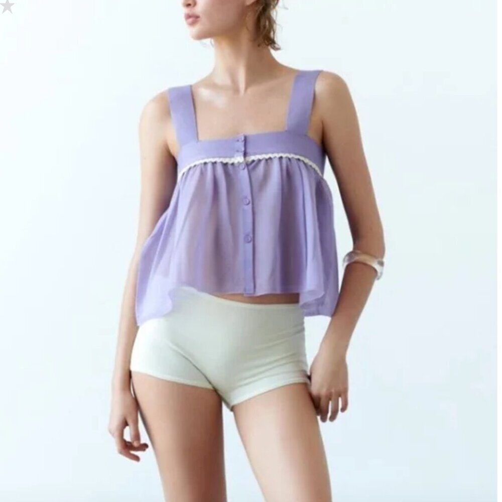 ZARA Sleeveless Knitted Crop Top Size S NEW WITH TAG! - Picture 4 of 6